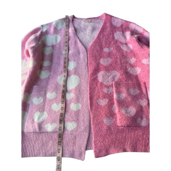 BiBi Cozy Oversized Pink Heart Cardigan - Picture 11 of 13